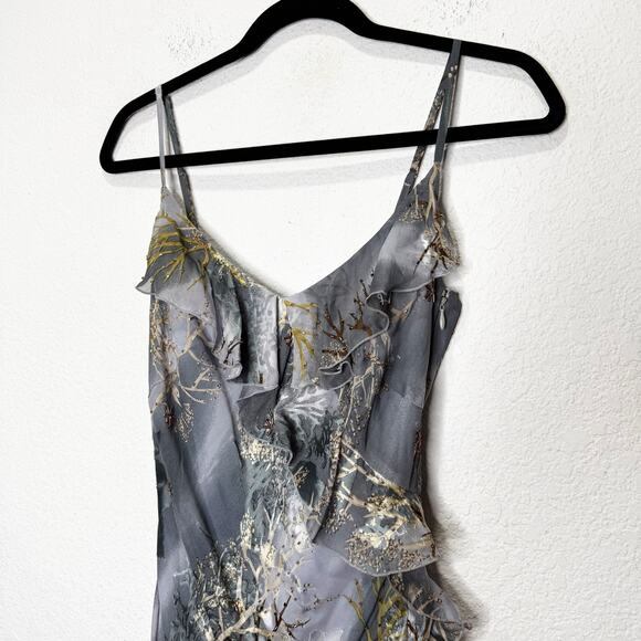 NWT Soulmates Y2K Vintage Silk Beaded Forest Fairy Ruffle Ethereal Dress - Picture 3 of 15